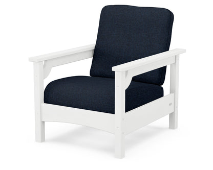 POLYWOOD® Club Chair in White / Marine Indigo