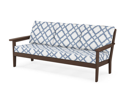 Country Living Cottage Deep Seating Sofa in Mahogany / Trellis Sky Blue
