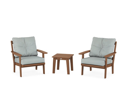 POLYWOOD® Prairie 3-Piece Deep Seating Set in Teak / Spa