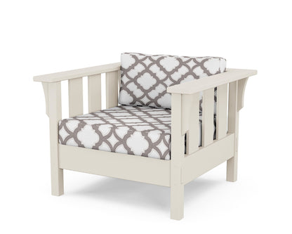 Martha Stewart by POLYWOOD® Acadia Deep Seating Chair in Sand / Trellis Grey Mist