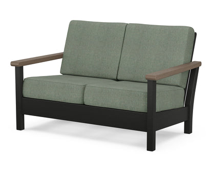 POLYWOOD® Harbour Deep Seating Loveseat in Black / Kona / Cast Sage