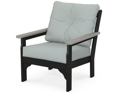 POLYWOOD® Vineyard Deep Seating Chair in Black / Driftwood / Spa