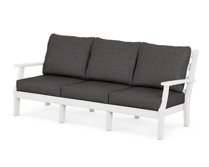POLYWOOD® Chesapeake Deep Seating Sofa in White / Ash Charcoal