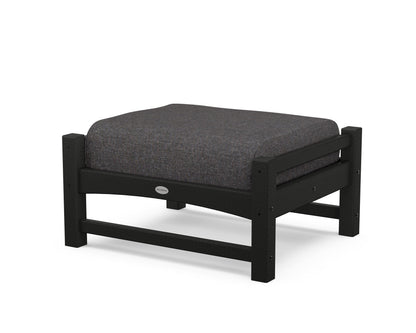 POLYWOOD® Club Ottoman in Black / Ash Charcoal