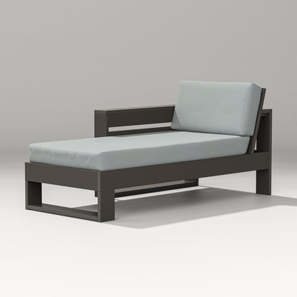 PW Designer Series Latitude Modular Left Arm Chaise in Vintage Coffee / Spa