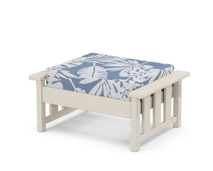 Martha Stewart by POLYWOOD® Acadia Deep Seating Ottoman in Sand / Leaf Sky Blue
