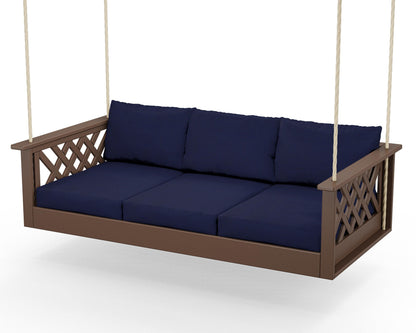 Country Living Wovendale Daybed Swing in Mahogany / Navy
