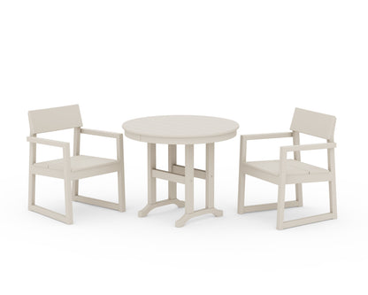 POLYWOOD® EDGE 3-Piece Round Dining Set in Sand