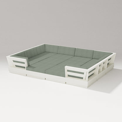 PW Designer Series Elevate 12-Piece Pit Sectional in Vintage White / Cast Sage