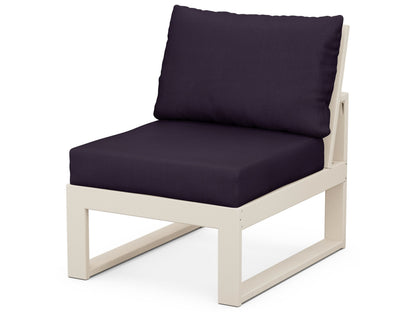 Unbranded Modular Armless Chair in Sand / Navy Linen