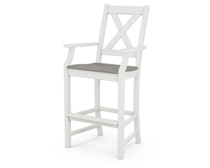 POLYWOOD® Braxton Bar Arm Chair in White / Driftwood