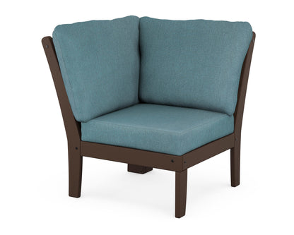 POLYWOOD® Braxton Modular Corner Chair in Mahogany / Ocean Teal