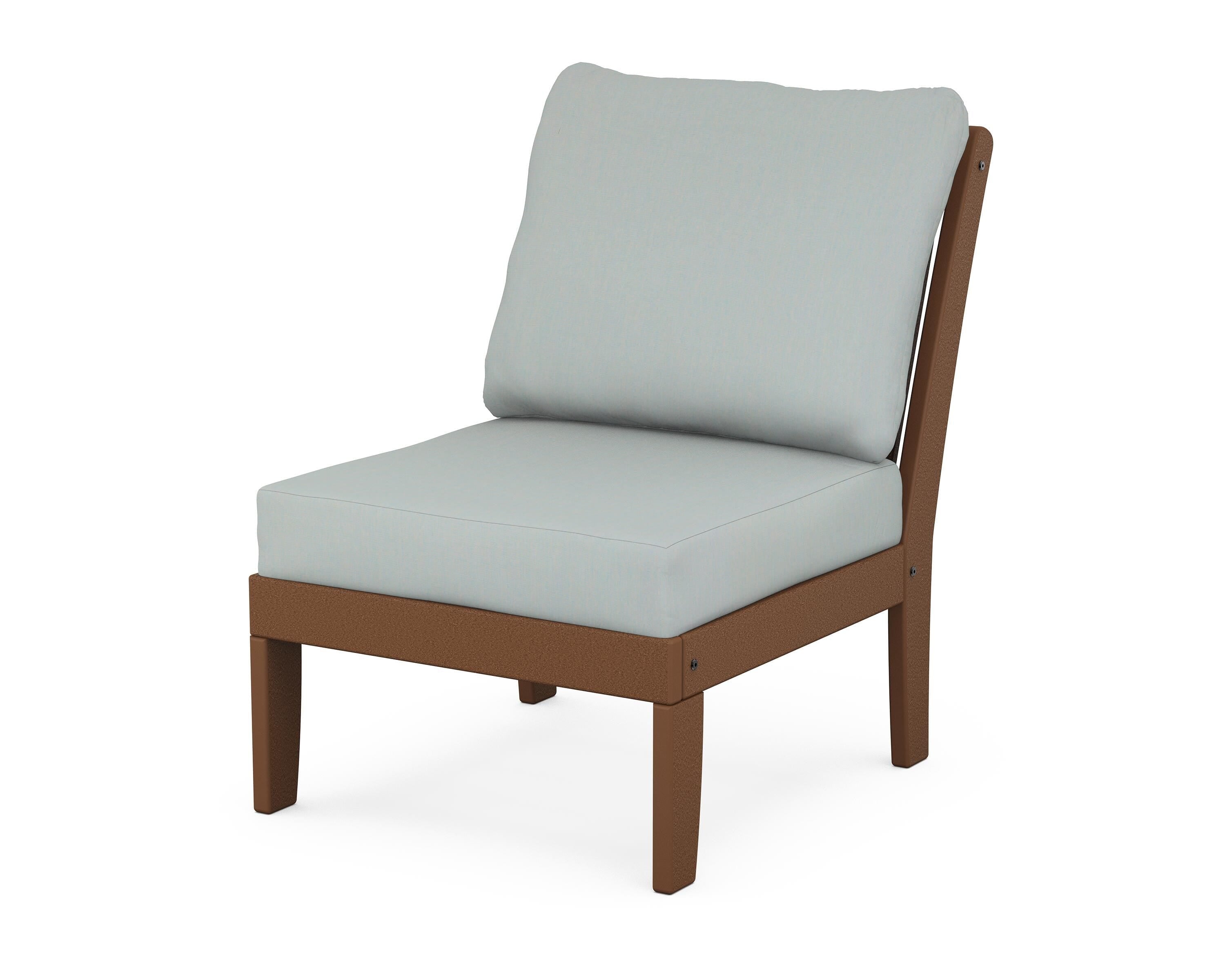 POLYWOOD® Braxton Modular Armless Chair in Teak / Spa