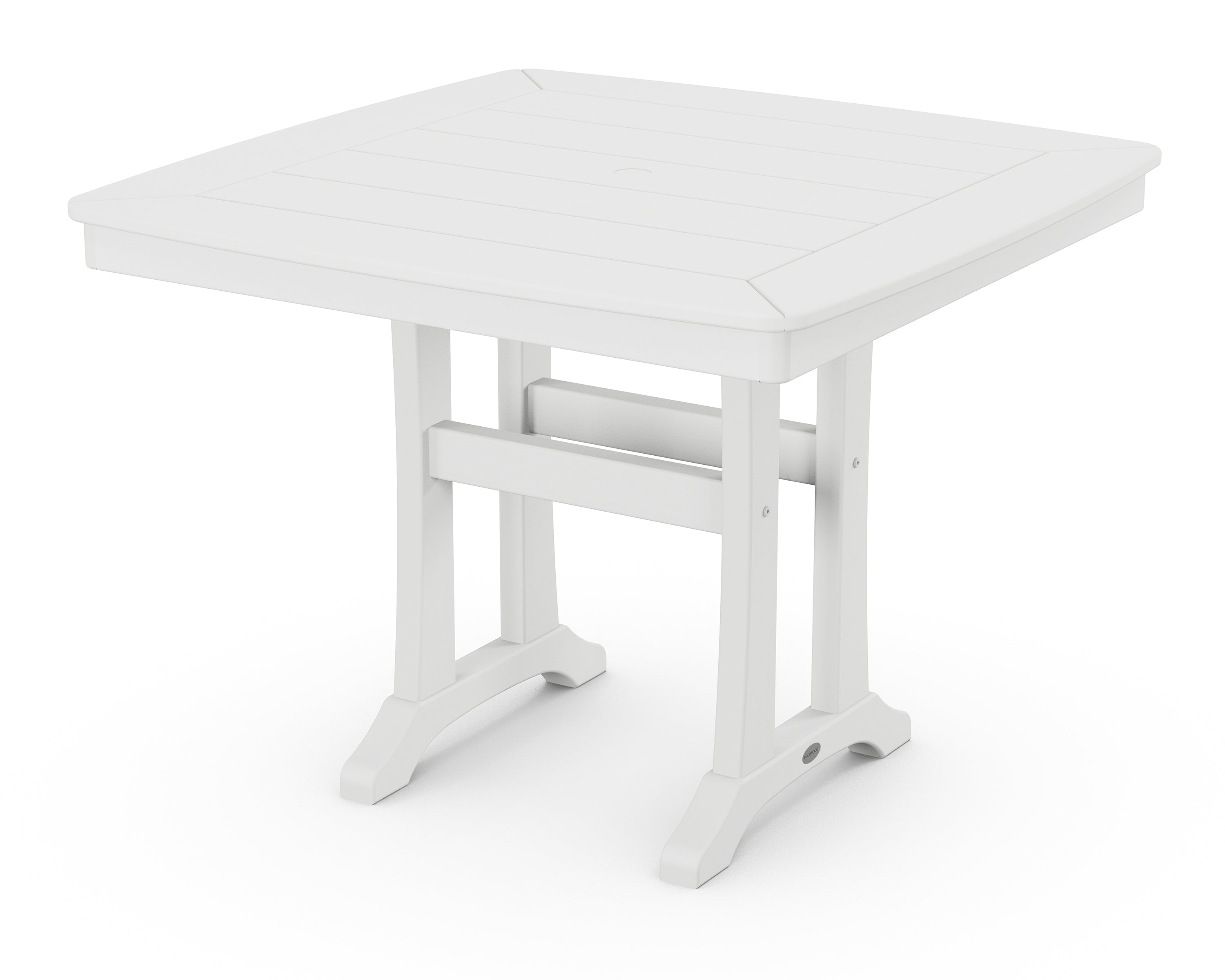 POLYWOOD® Nautical Trestle 37" Dining Table in White