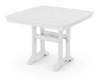 POLYWOOD® Nautical Trestle 37" Dining Table in White