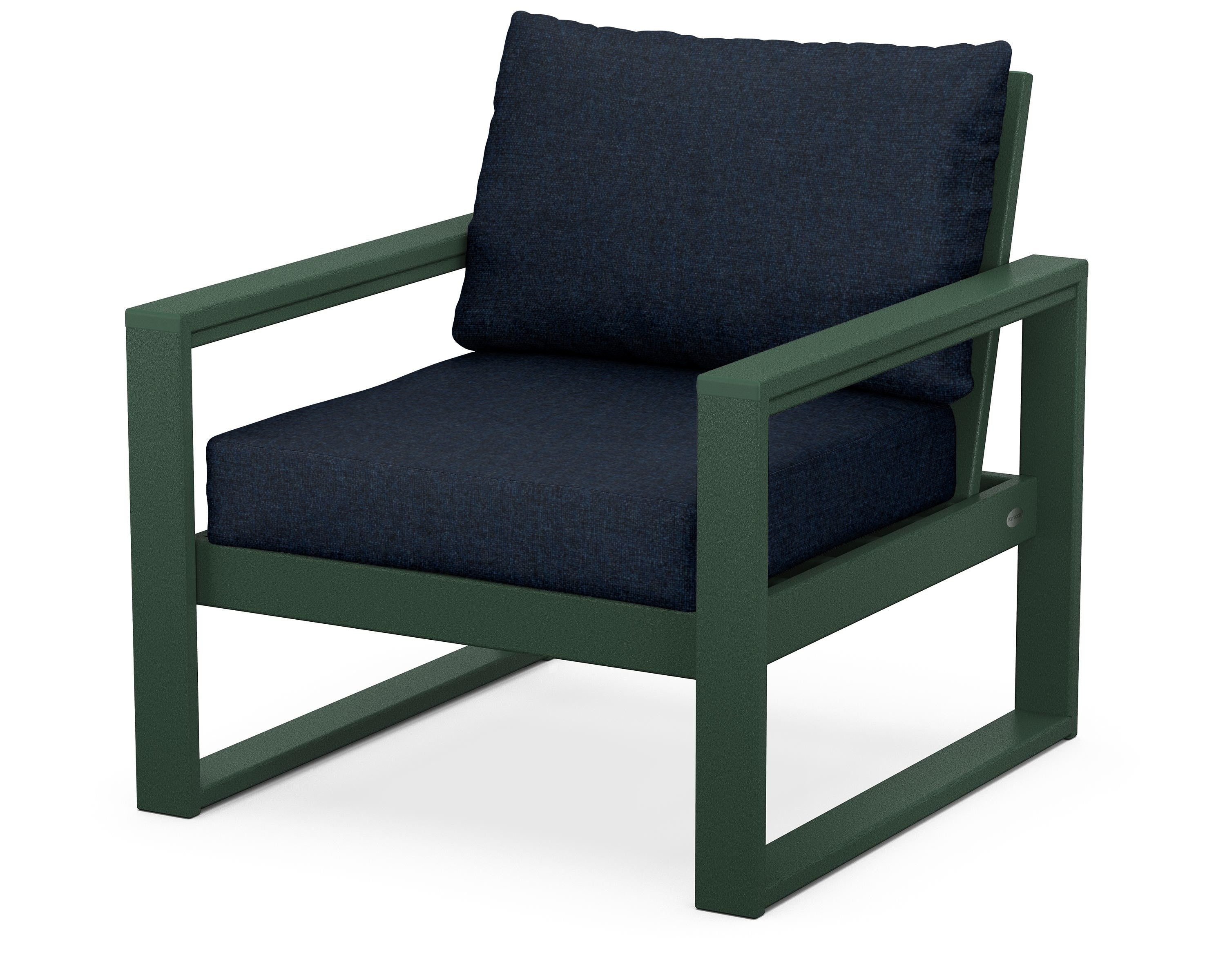 POLYWOOD® EDGE Club Chair in Green / Marine Indigo