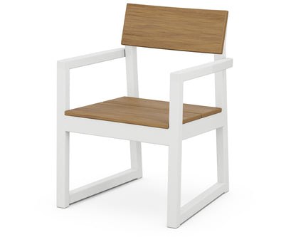 POLYWOOD® EDGE Dining Arm Chair in White / Natural