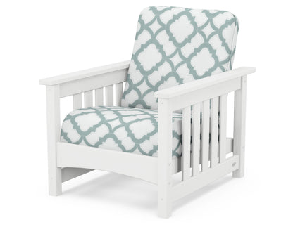 POLYWOOD® Club Mission Chair in White / Trellis Glacier Spa