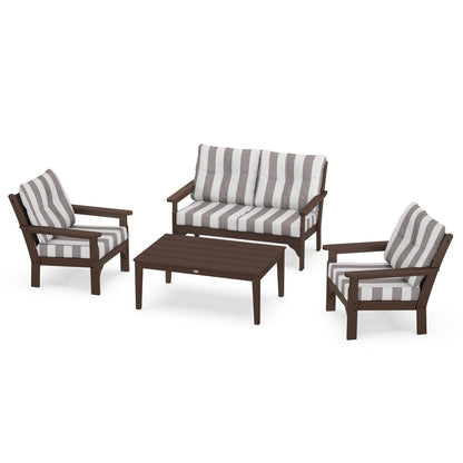 Vineyard 4 Piece Deep Seating Set - Mahogany