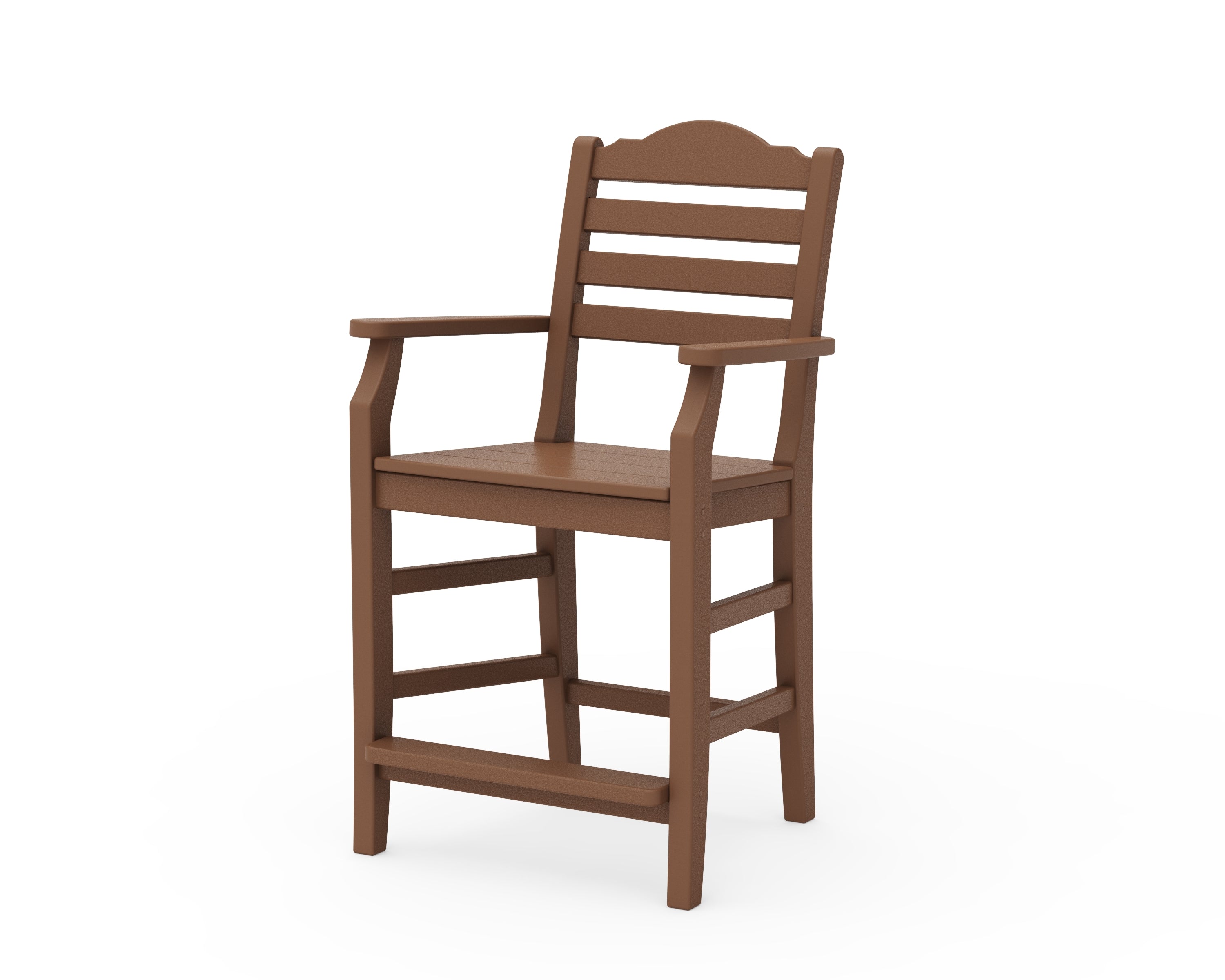 Draper James™ by  POLYWOOD® Savannah Counter Arm Chair in Teak