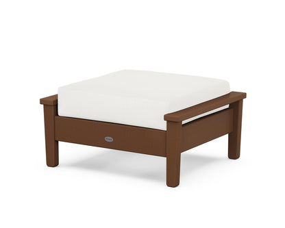 POLYWOOD® Prescott Deep Seating Ottoman in Teak / Natural Linen