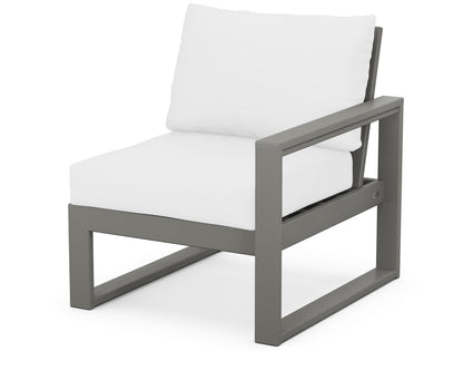 POLYWOOD® EDGE Modular Right Arm Chair in Slate Grey / Natural
