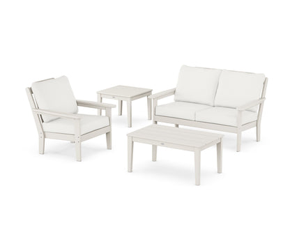 Country Living Wovendale 4-Piece Deep Seating Set in Sand / Natural Linen