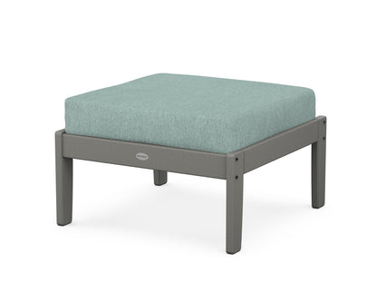 POLYWOOD® Braxton Deep Seating Ottoman in Slate Grey / Glacier Spa