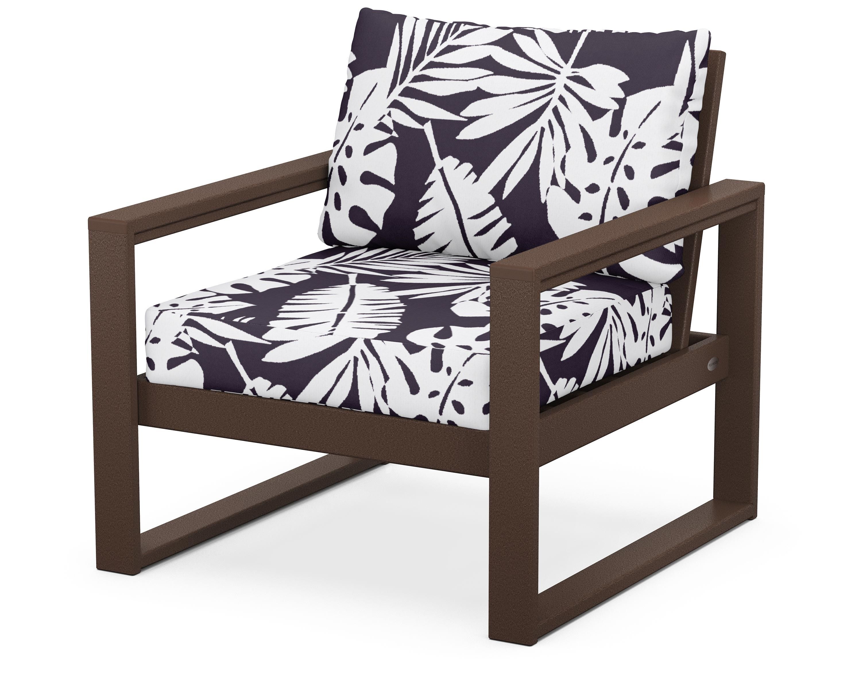 POLYWOOD® EDGE Club Chair in Mahogany / Leaf Navy