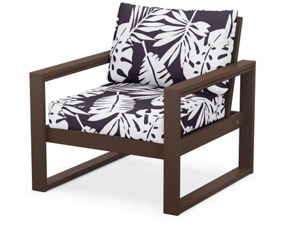 POLYWOOD® EDGE Club Chair in Mahogany / Leaf Navy