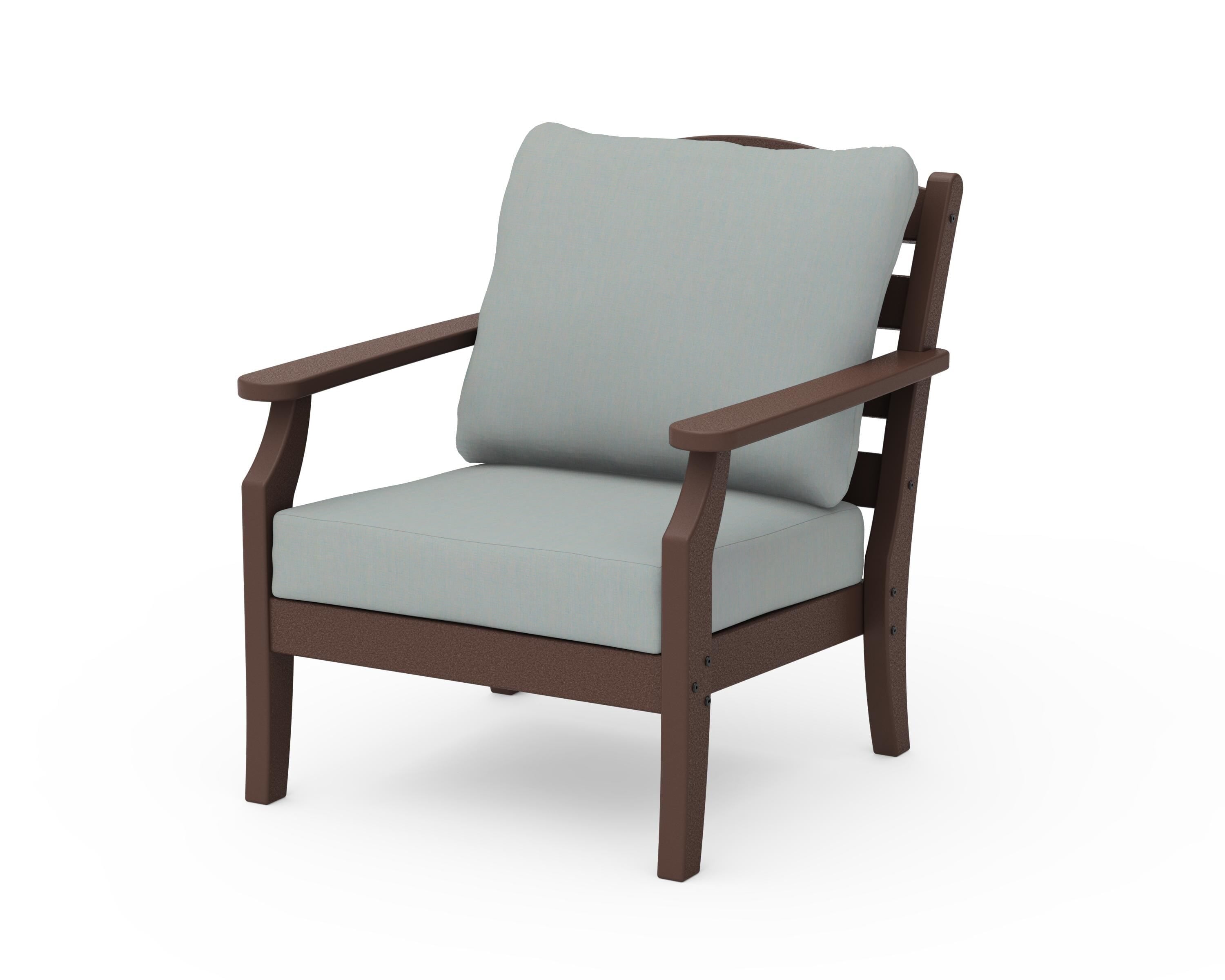 Draper James™ by  POLYWOOD® Savannah Deep Seating Chair in Mahogany / Spa