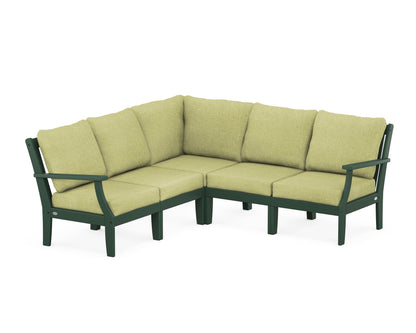 POLYWOOD® Braxton Modular 5-Piece Deep Seating Set in Green / Chartreuse Boucle