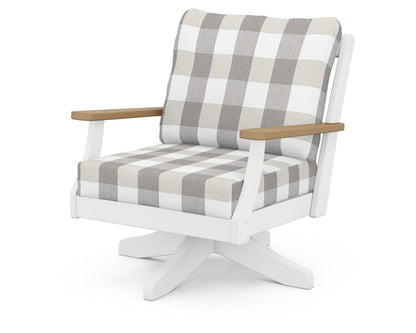 Braxton Deep Seating Swivel Chair - White