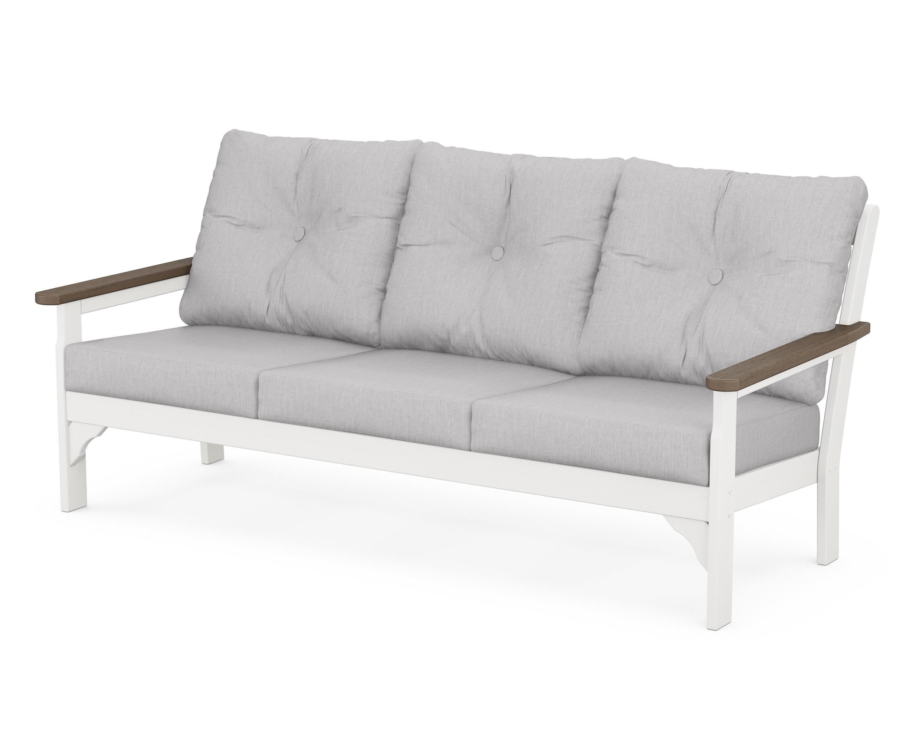 POLYWOOD® Vineyard Deep Seating Sofa in White / Kona / Granite