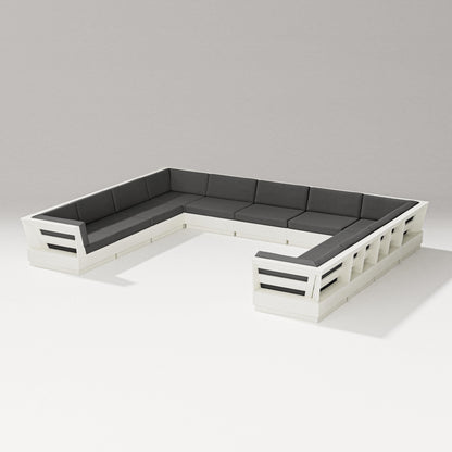 PW Designer Series Elevate Large U-Shaped Sectional in Vintage White / Spectrum Carbon