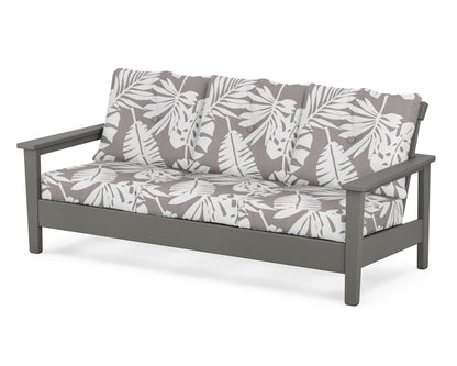 POLYWOOD® Prescott Deep Seating Sofa in Slate Grey / Leaf Grey Mist
