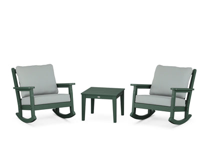 POLYWOOD® Chippendale 3-Piece Deep Seating Rocker Set in Green / Spa