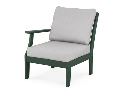 POLYWOOD® Braxton Modular Left Arm Chair in Green / Granite