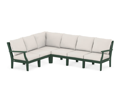 POLYWOOD® Braxton Modular 6-Piece Deep Seating Set in Green / Cast Ash