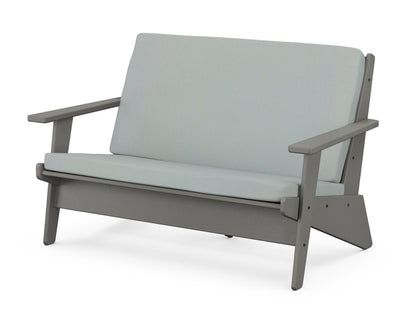 POLYWOOD® Riviera Modern Lounge Loveseat in Slate Grey / Spa