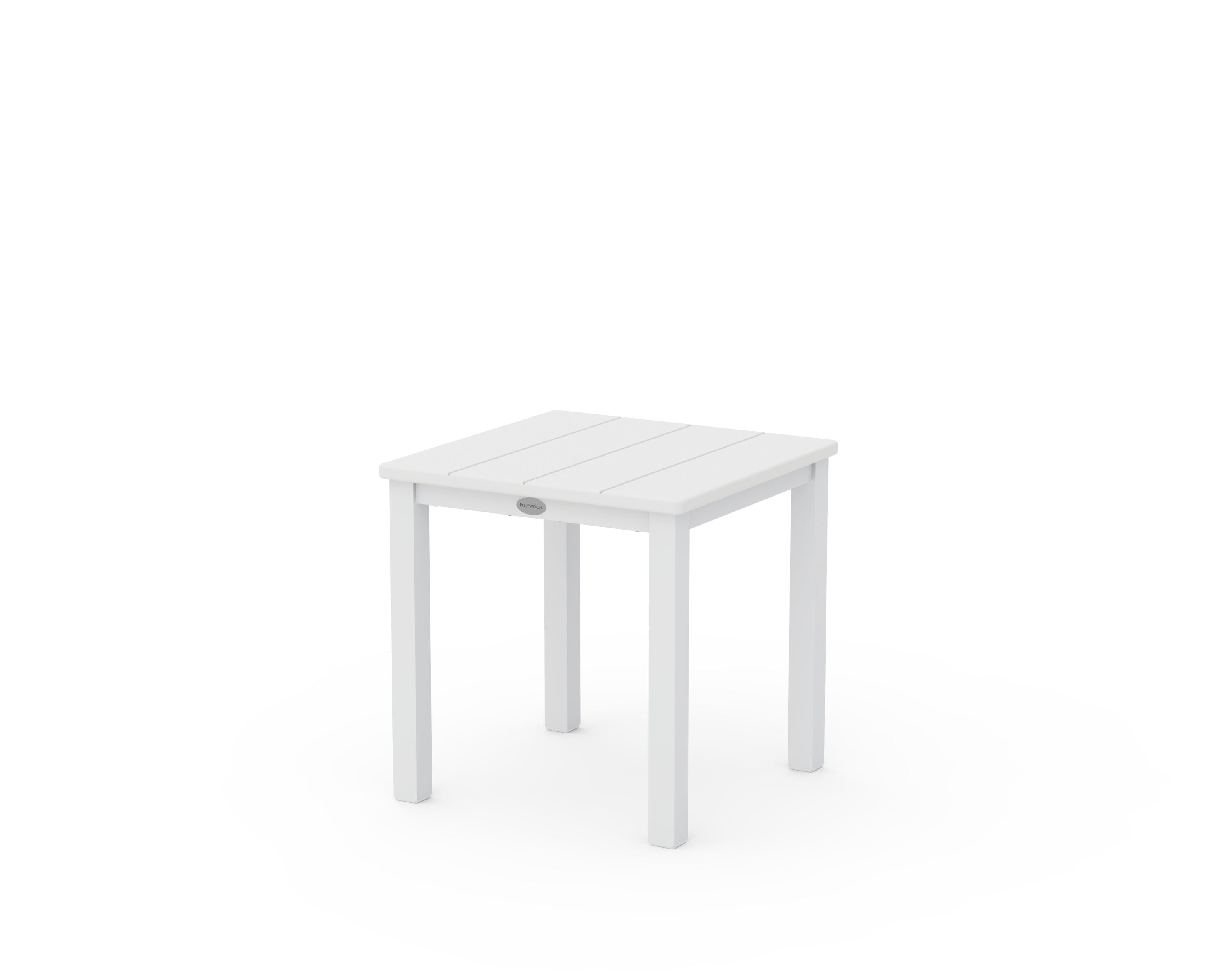 POLYWOOD® Main Street 18" Side Table in White / White