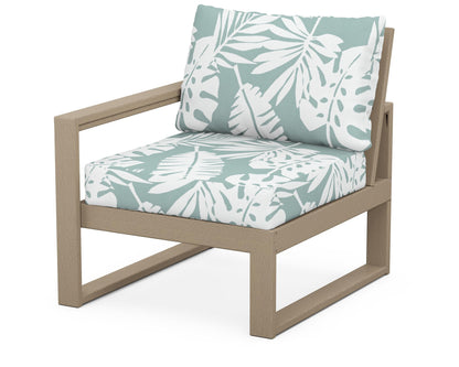POLYWOOD® EDGE Modular Left Arm Chair in Vintage Sahara / Leaf Glacier Spa