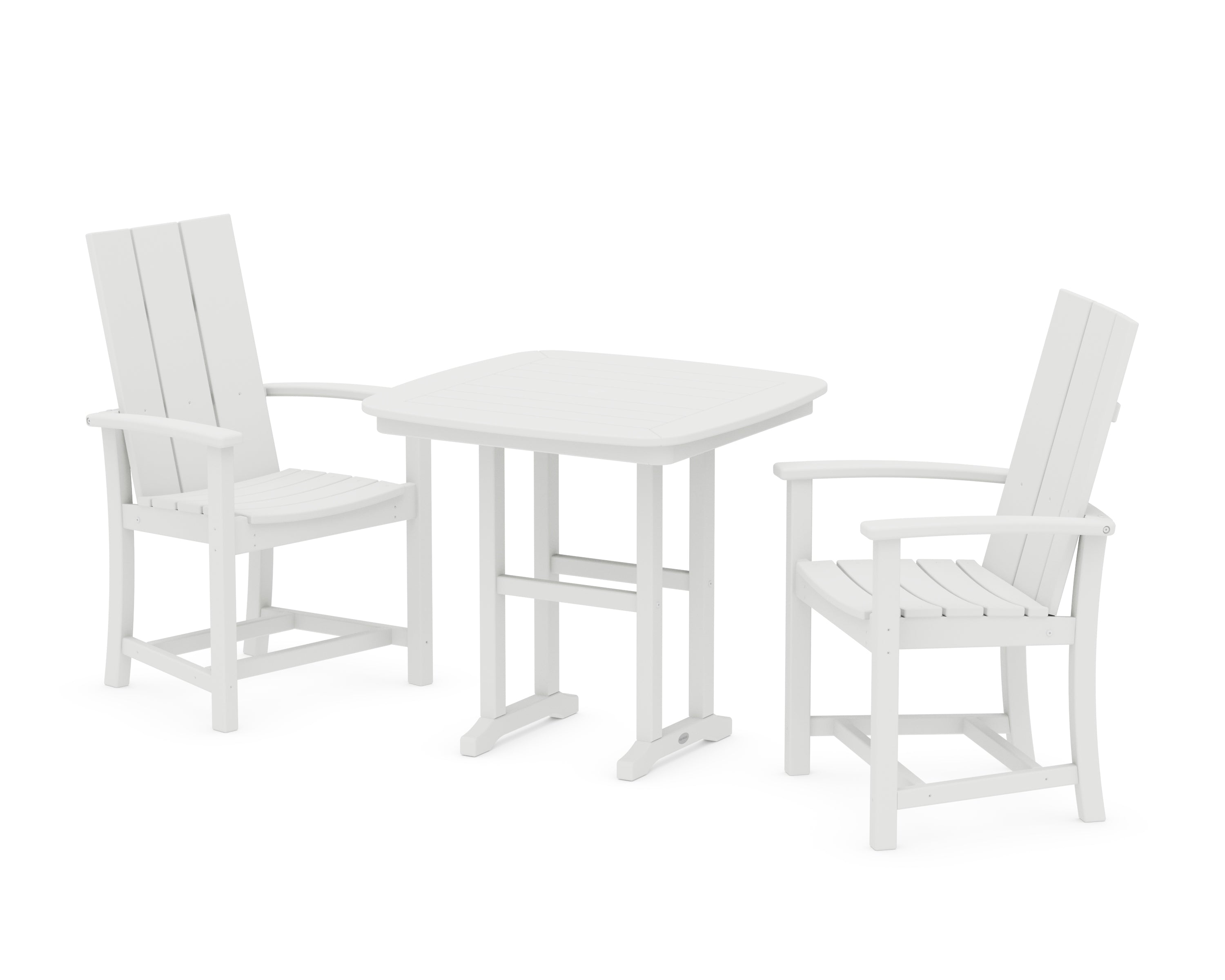 POLYWOOD® Modern Adirondack 3-Piece Dining Set in White