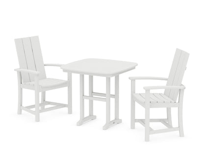 POLYWOOD® Modern Adirondack 3-Piece Dining Set in White