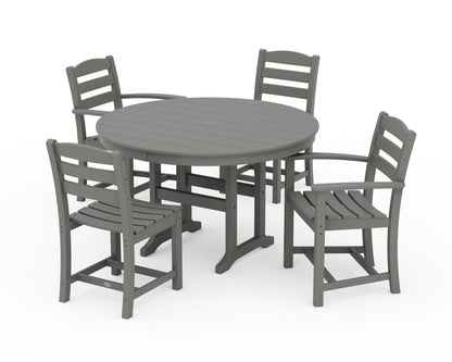 POLYWOOD® La Casa Café 5-Piece Round Farmhouse Dining Set in Slate Grey