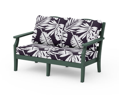 Draper James™ by  POLYWOOD® Savannah Deep Seating Loveseat in Green / Leaf Navy