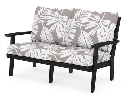 POLYWOOD® Grant Park Deep Seating Loveseat in Black / Leaf Grey Mist