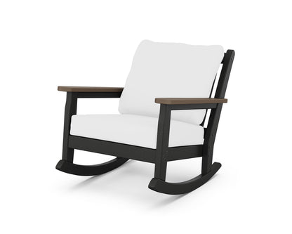POLYWOOD® Chippendale Deep Seating Rocking Chair in Black / Kona / Natural