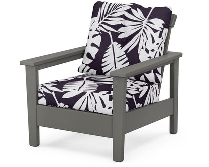 POLYWOOD® Prescott Deep Seating Chair in Slate Grey / Leaf Navy