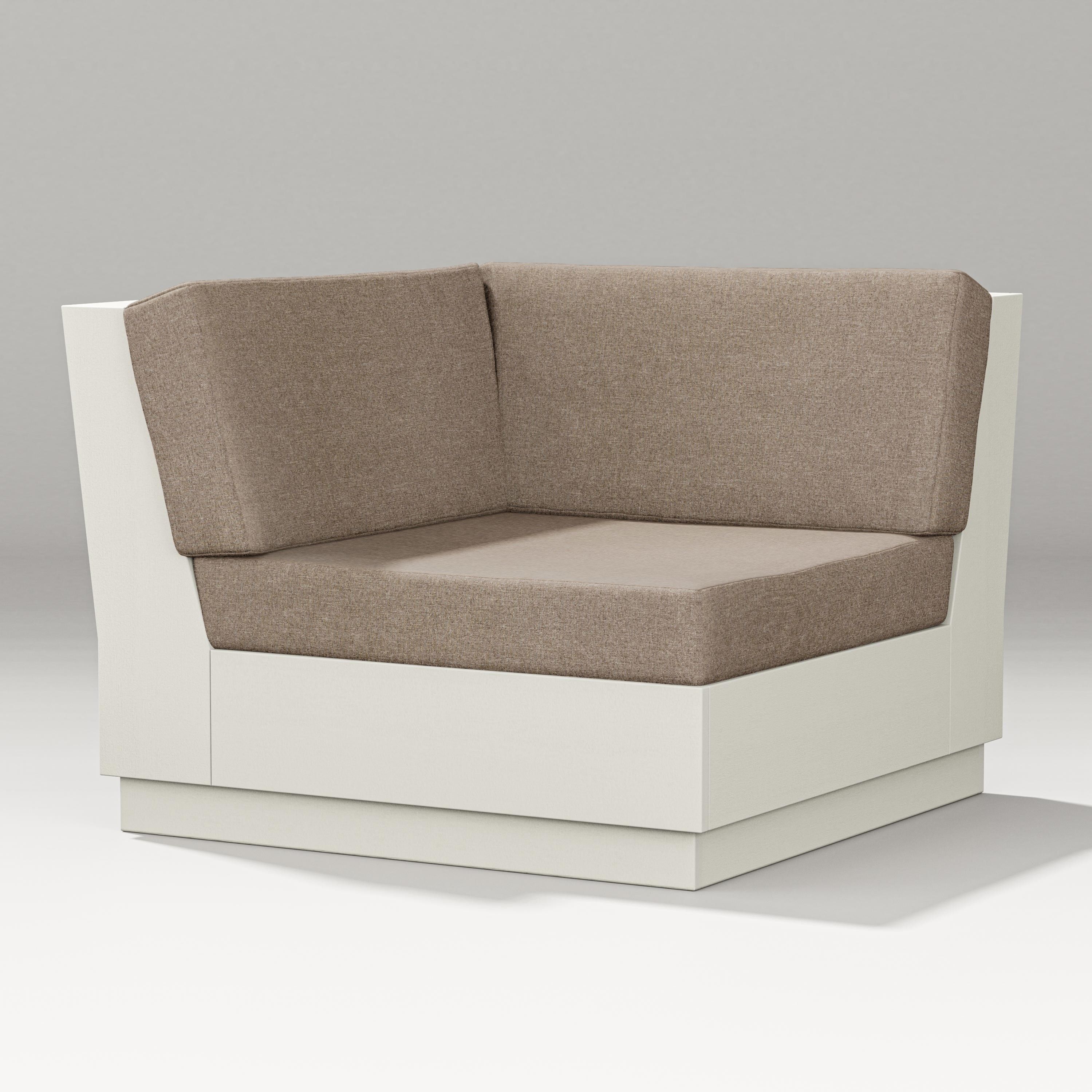 PW Designer Series Elevate Modular Corner Chair in Vintage White / Spiced Burlap